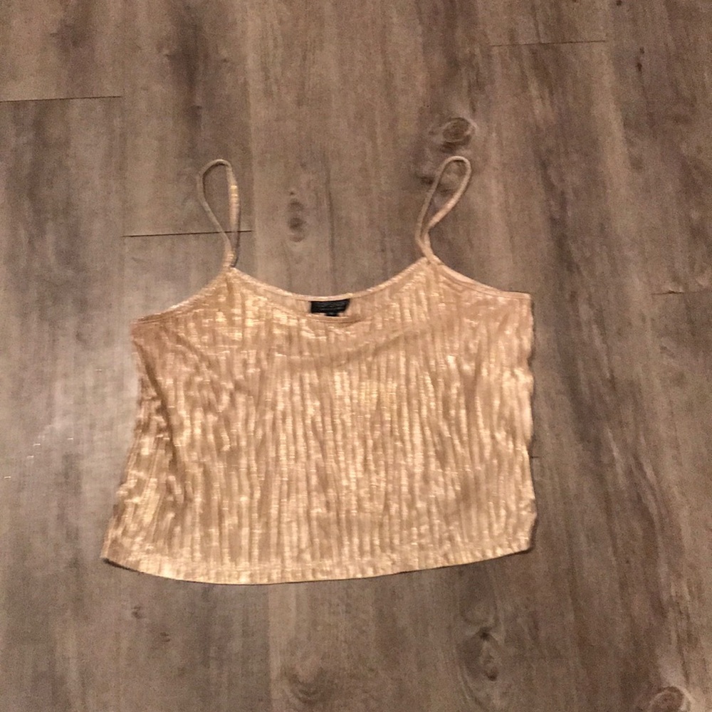 Topshop gold crop top